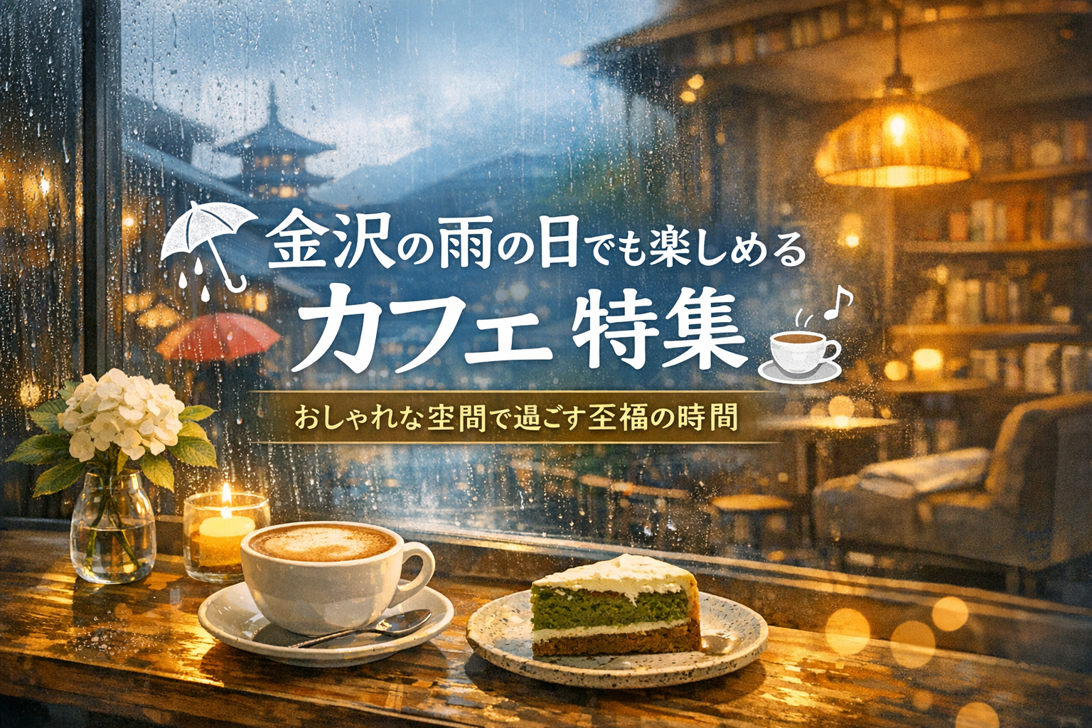 金沢の雨の日でも楽しめるカフェ特集|おしゃれな空間で過ごす至福の時間（サンプル記事）